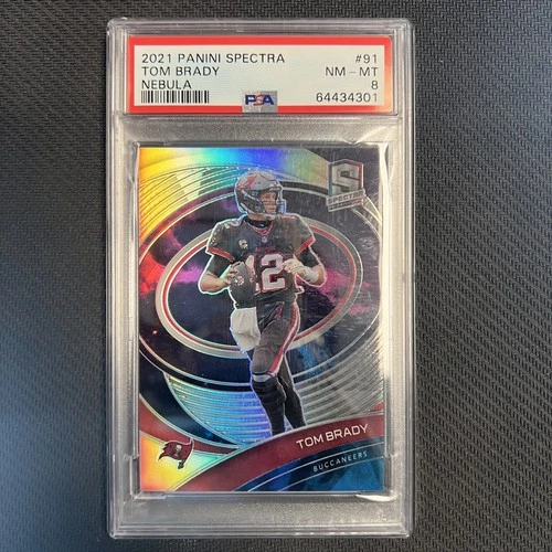 Tom Brady 1/2 2021 91 PSA 8 Nebula Prizm Panini Spectra Buccaneers NFL POP 1