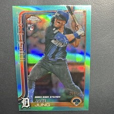 2025 Topps Chrome Rookie Debut Jace Jung #225 Teal Refractor /299 Tigers