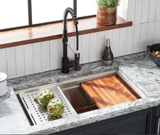 Signature Hardware SHWORKS1BZ Calverton Workspace 32" Undermount 1 Basin *READ*