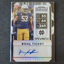 2020 Panini Draft Picks - College Ticket Auto Khalid Kareem #186 (AU, RC) /99