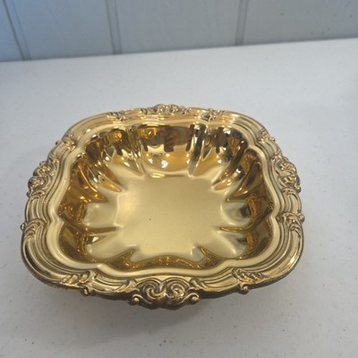 Vintage Brass Tray ''Copper Craft Brassware'' Hollywood Regency Catchall Filigree