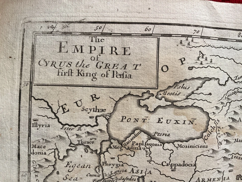 1728  VERY RARE Herman Moll Map , Genuine,  cartography , Cyrus The Great - Image 4 of 4