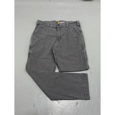 Carhartt Relaxed Fit Rugged Flex Canvas Work Pants Grey 102291-039 33x30 Mens