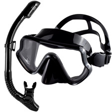 Scuba Diving Mask Snorkel Set for Adults Tempered Glass Professional Panoramic S