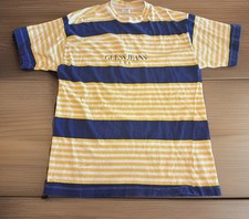 Vintage Guess Jeans Striped Tshirt Men Size Large Made In USA 80s 90s Crewneck