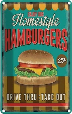 Blechschild 30x20 cm Hamburges enjoy our Homestyle Deko Geschenk Metall Schild