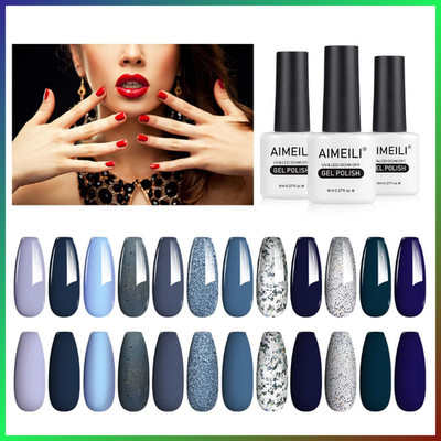 12er Set AIMEILI UV Gel Nagellack Farben 8ml Soak Off für Nägel