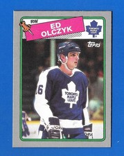 #G ED OLCZYK 1988-89 TOPPS BOX BOTTOM MAPLE LEAFS HAND CUT