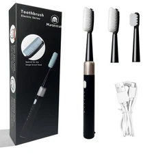 Magentak Sonic Electric Toothbrush for Adults Black with 2 Replacement Heads