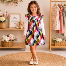 Tea Collection Multicolor Abstract Stripe Long Sleeve Knit Dress 6