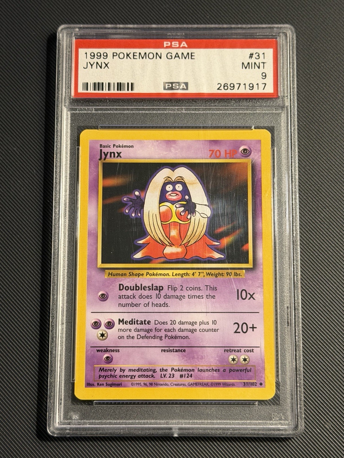 1999 Pokemon Shadowless Jynx PSA 9 Mint #31 Base Set