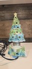 Vintage 1950s Tilso Japan Blue and Green Light UP Ceramic Christmas Tree Figure — photo 1