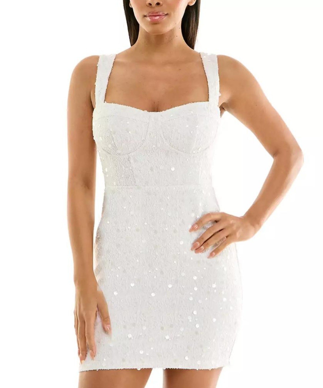 City Studios Women’s Juniors' Sequin Boucle Sleeveless Bodycon DressSz7/9 $59