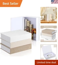Elegant 3-Pc Faux Linen Book Box Set - Ideal for Home Decoration & Keepsakes