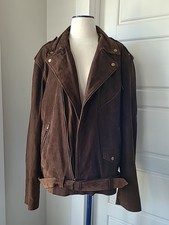 The Jacket Maker Allaric Alley Suede Biker Jacket Mocha -  XL- 4XL