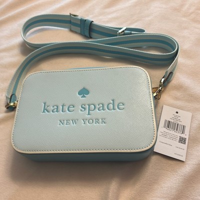 Kate Spade Oh Snap Colorblock Saffiano Mini Camera Crossbody Sky Blue