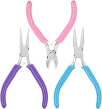 Shynek 3pcs Jewelry Making Plier Tools Needle Chain Round Nose Wire Cutter