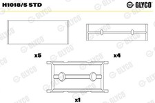 GLYCO H1018/5 STD Kurbelwellenlager für CITROËN,FIAT,FORD,FORD (JMC),FORD AUSTRA