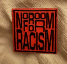 “No Room For Racism” Patch Black & Red Iron on or sew