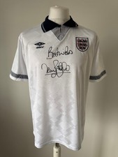 Signed TERRY BUTCHER Retro Shirt - England 1990 - PROOF/COA Ipswich Rangers