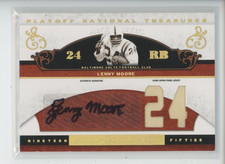 LENNY MOORE AUTO PATCH /24 2007 PLAYOFF NATIONAL TREASURES JERSEY # 24/24 1/1