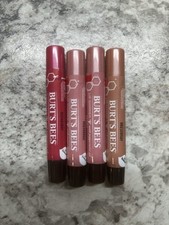Burt's Bees Lip Shimmer NEW Lot of 4. Peony/Rhubarb/Caramel