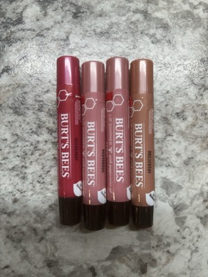 Burt's Bees Lip Shimmer  NEW! Lot of 4. Peony/Rhubarb/Caramel