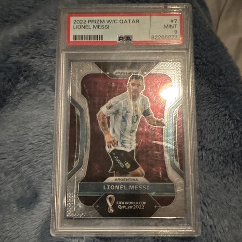2022 Panini Prizm World Cup Qatar Lionel Messi #7 Argentina PSA 9 Soccer