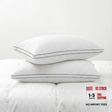 Feather Pillows Standard Size Set of 2 Goose Down Standard Pack of 2 Black