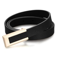 Genuine Leather Belts for Women Skinny Waist Belt Fit Waist 26"-32" 1pcs/Black