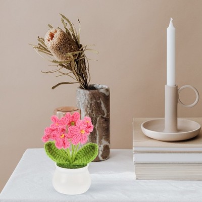 Häkelblume Bonsai-häkelblumenornament Schreibtisch- Heimdekoration