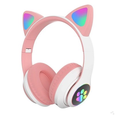 Kabellose Bluetooth Kopfhörer Kinder Kinder Headset mit Mikrofon Stereo Katzenkopfhörer