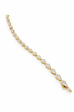 0.20 ct. Diamond Teardrop Link Bracelet in 10K Yellow Gold 7.5"