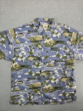 Original Island Sport Hawaiian Shirt Size Large Palm Trees Casual Travel Men's