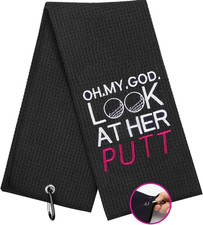 Funny Golf Towel, Oh My God Look at Her Putt - Golf Gifts for Men Women, Golf Ac