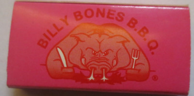 BILLY BONES BBQ Matchbox Full and Unstruck
