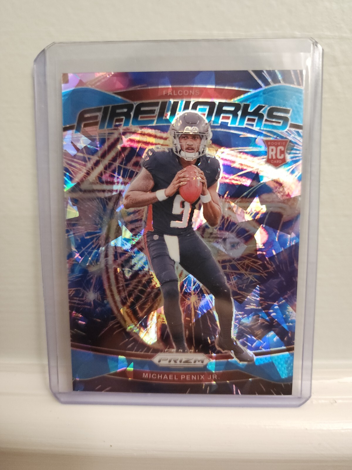 2024 Panini Prizm Michael Penix Jr. RC Fireworks Blue Ice 56/99 Atlanta Falcons