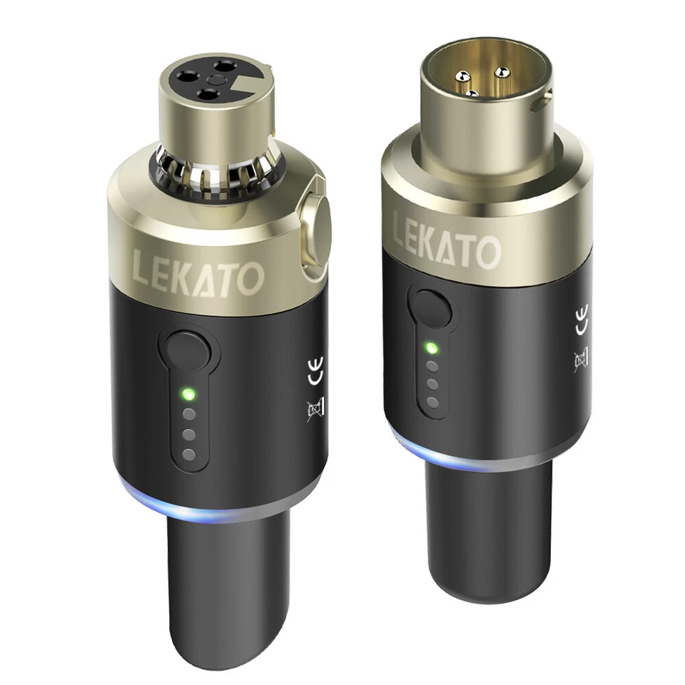 LEKATO Microphone Transmitter Receiver Wireless System 5.8GHz Plug On XLR MW-1 - image 2 of 4