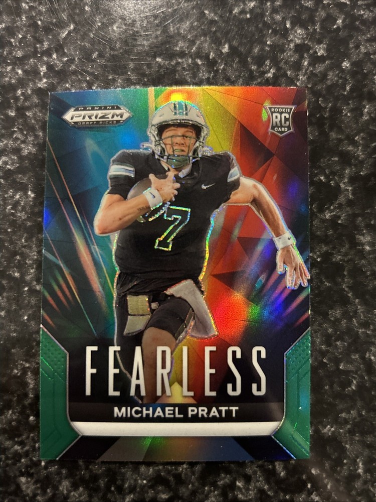 2024 Panini Prizm Draft Michael Pratt Fearless Green Prizm No. F-MP Tulane