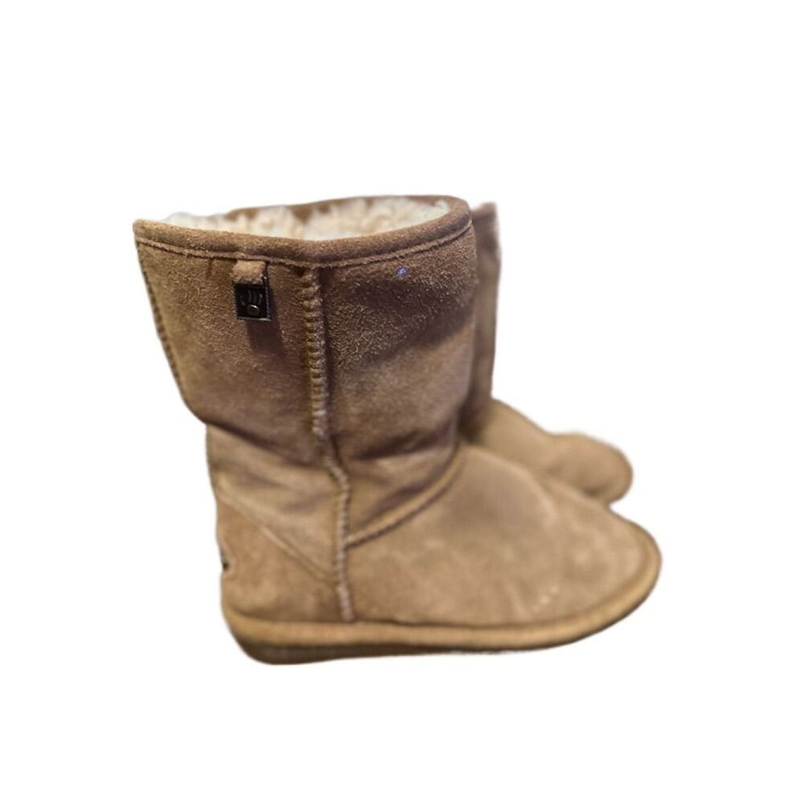 Women's Bearpaw Brown Suede Slip-On Snow Boots Size 6 Winter Warm-image