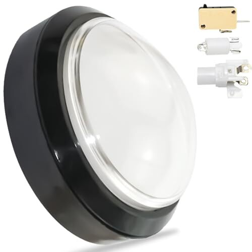 Bouton Poussoir Microswitch Arcade Boutons Arcade Lumineux 100mm (4 Pouces) - 12V LED Avec Micro-interrupteur - Pour Machine Arcade DIY, Jeux Vidéo - Rouge