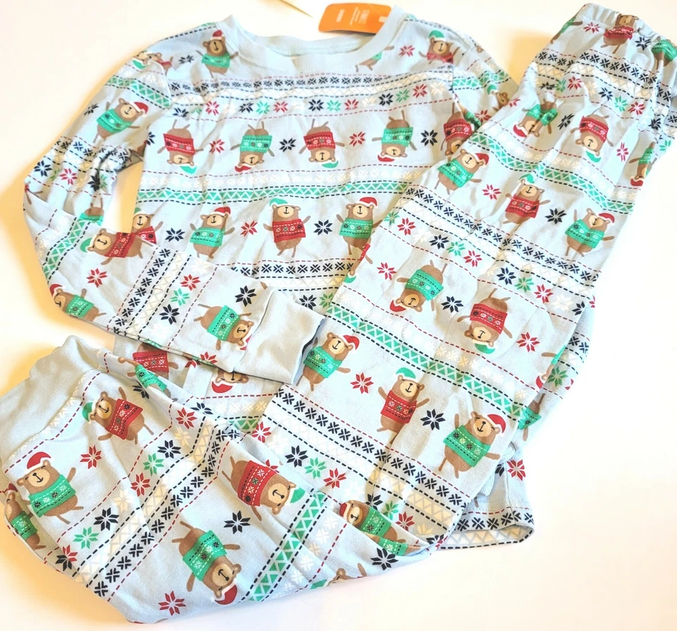 Pijama Gymboree Boy 10 Blue Bear Holiday Gimmies Nuevo con Etiquetas Pijamas Otoño  Foto 2 de 2