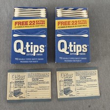  2 Vintage Q-TIPS Sticks 110 Cotton Swabs RARE Q Tips Prop