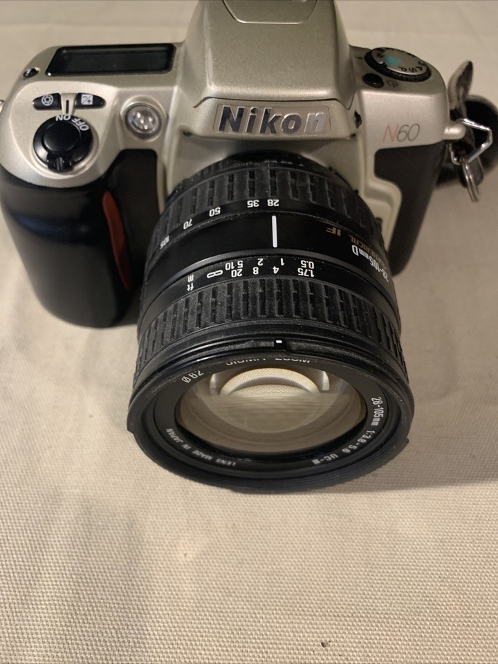 Nikon N60 35MM SLR Film Camera w/ Sigma Zoom 28105mm 13.85.6 UC 3