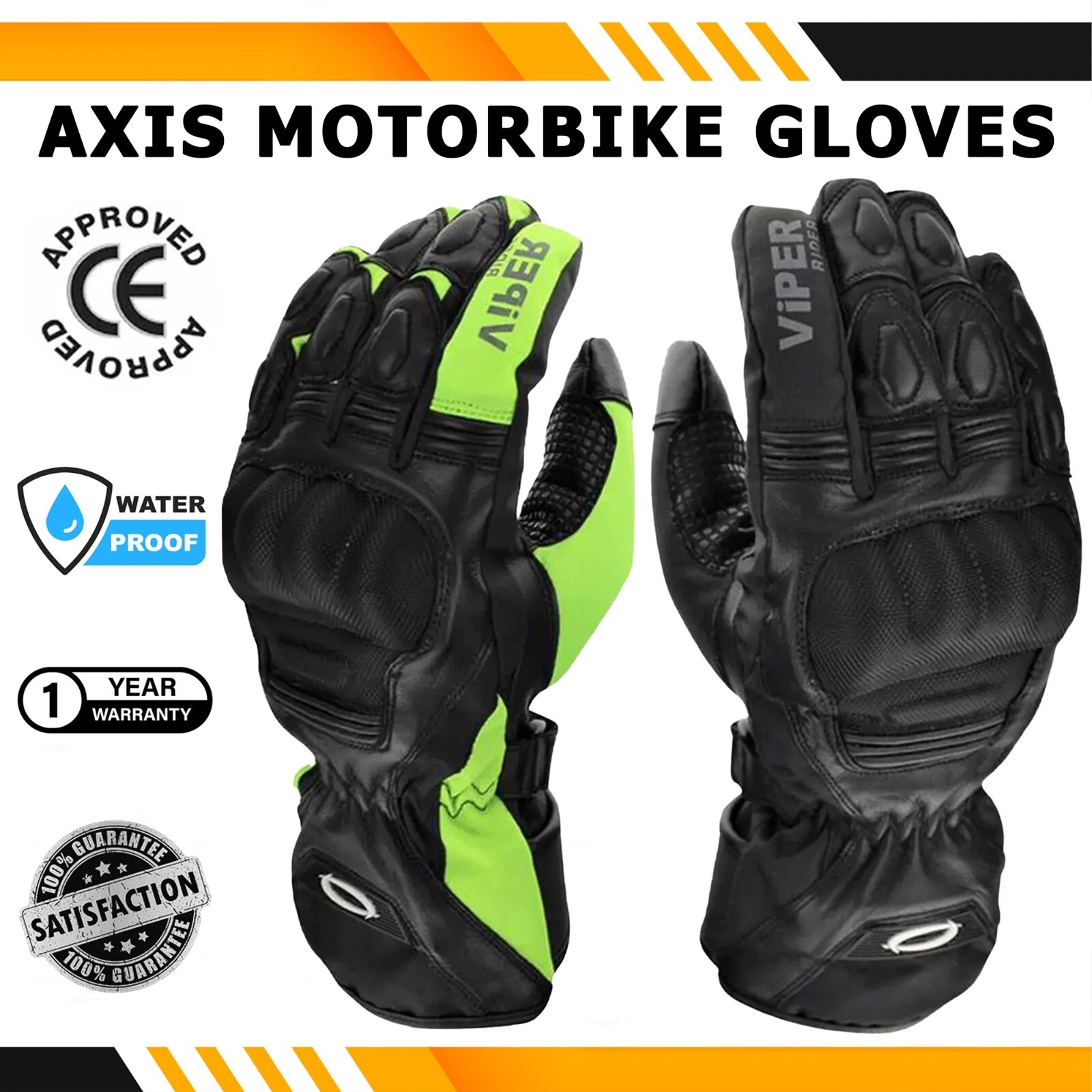 ViPER Motorbike Leather Waterproof CE Approved Axis Motorcycle Touring Gloves
Opens in a new window