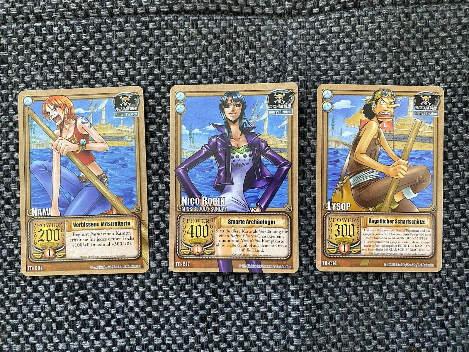 One Piece Robin C17, Lysop C14 Nami Compañera Mordida TD-C07 Tarjetas TCG