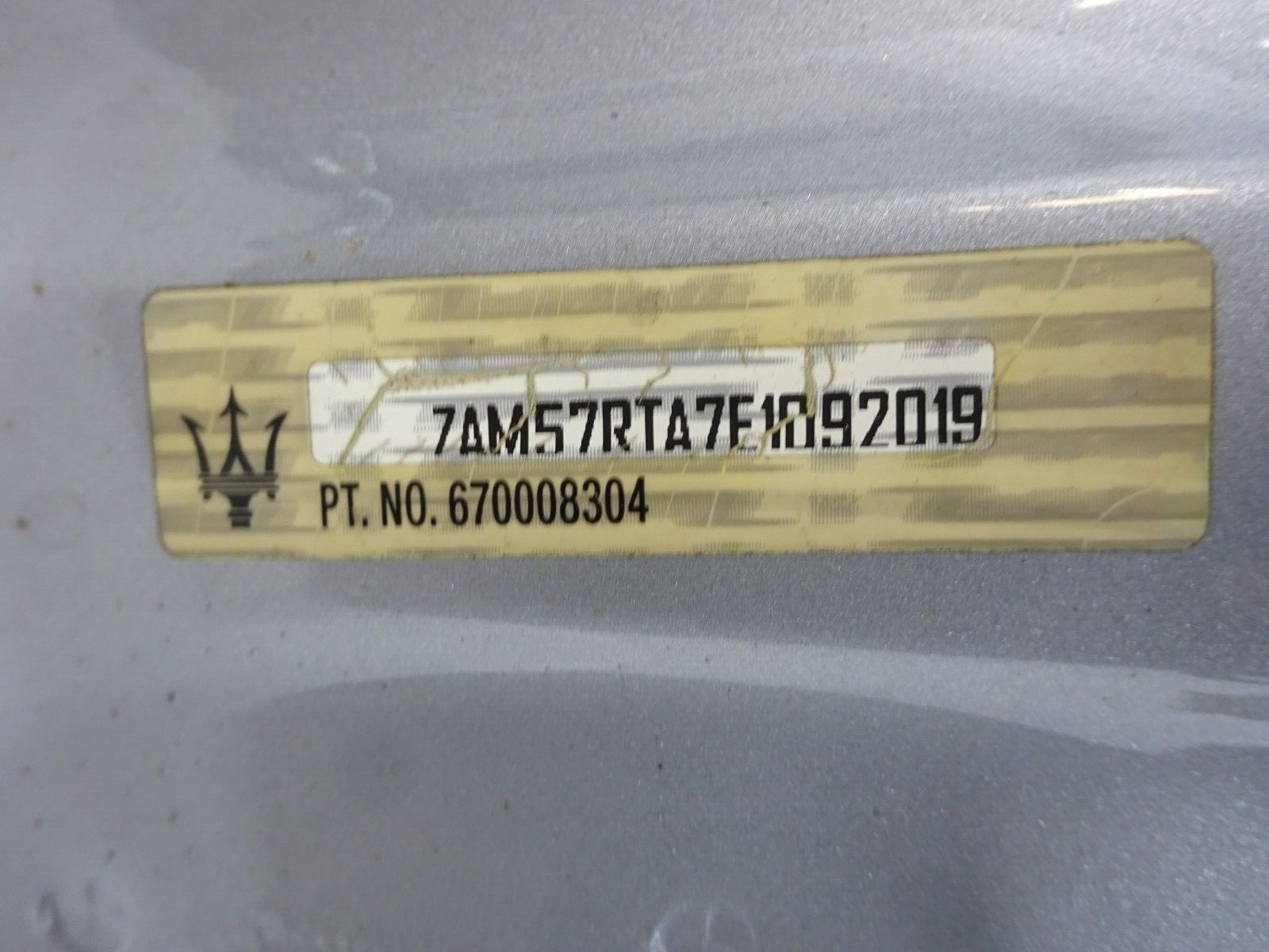 2014-2020 Maserati Ghibli Rear Trunk Lid Deck Shell Panel Silver OEM DE230877
