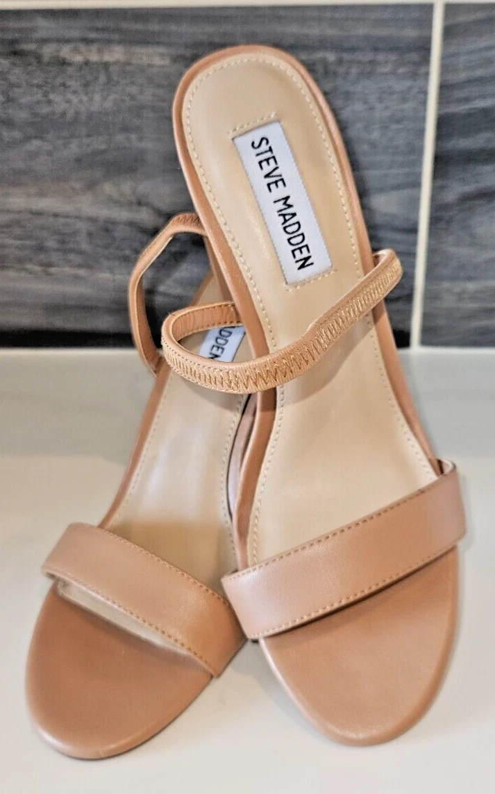 Steve Madden Cameo Block Heel Sandal High Heel Nude Women Size 8M