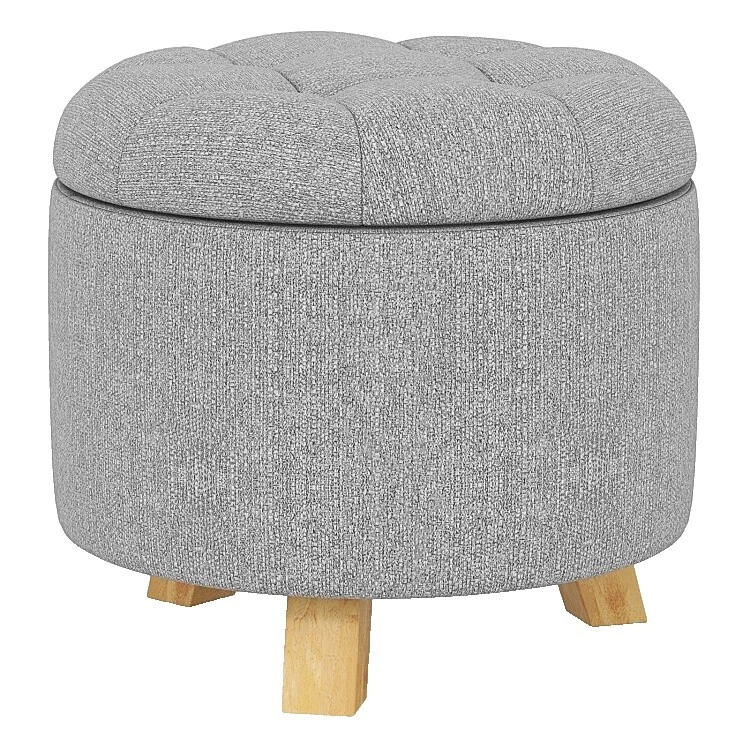 Sala de estar 100% Tela De Tapicería De Lino otomanes, reposapiés y Pufs