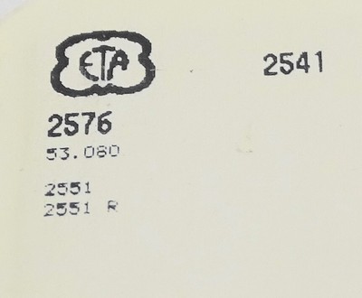 Ressort De Barillet Pour Montre ETA 2541 / 2551 - Pièce D'horlogerie Neuve Sans étiquette